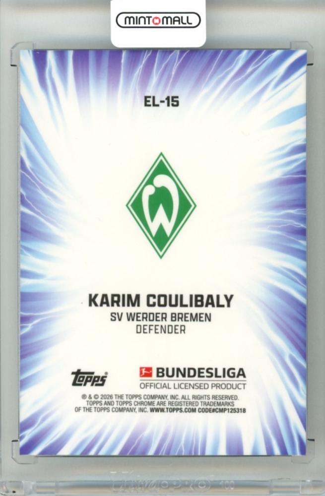 2025-26 Topps Chrome Bundesliga Karim Coulibaly #EL-15 Electrified ToppsFractor Parallel 18/52