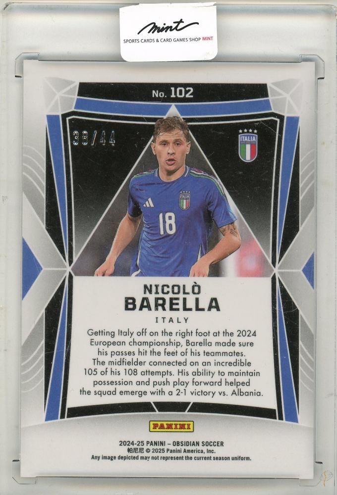 2023-24 Panini Obsidian Soccer Nicolo Barella 38/44