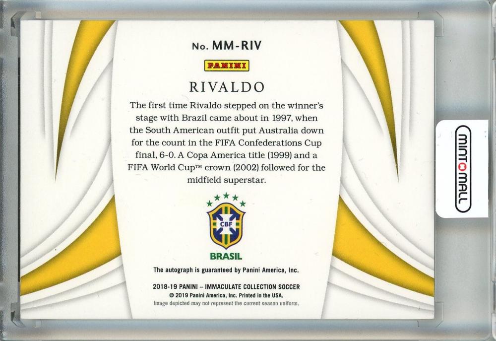 2018-19 Panini Immaculate Collection Rivaldo Modern Marks Autographs Gold #424/10 Brazil