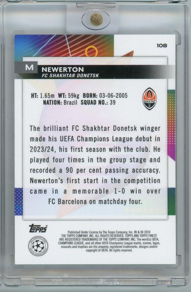 2023-24 Finest UEFA Club Competitions Newerton RCカード41/50 FC Shakhtar Donetsk