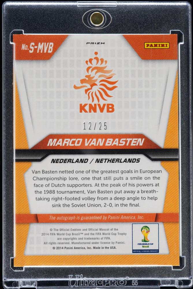 2014 Panini Prizm World Cup Auto Prizm Marco Van Basten 12/25 Nederland