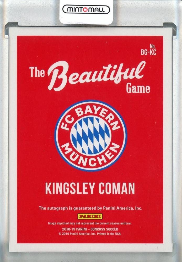 2018-19 Donruss Soccer Kingsley Coman The Beautiful Game Autographs #BGKC FC Bayern Munich