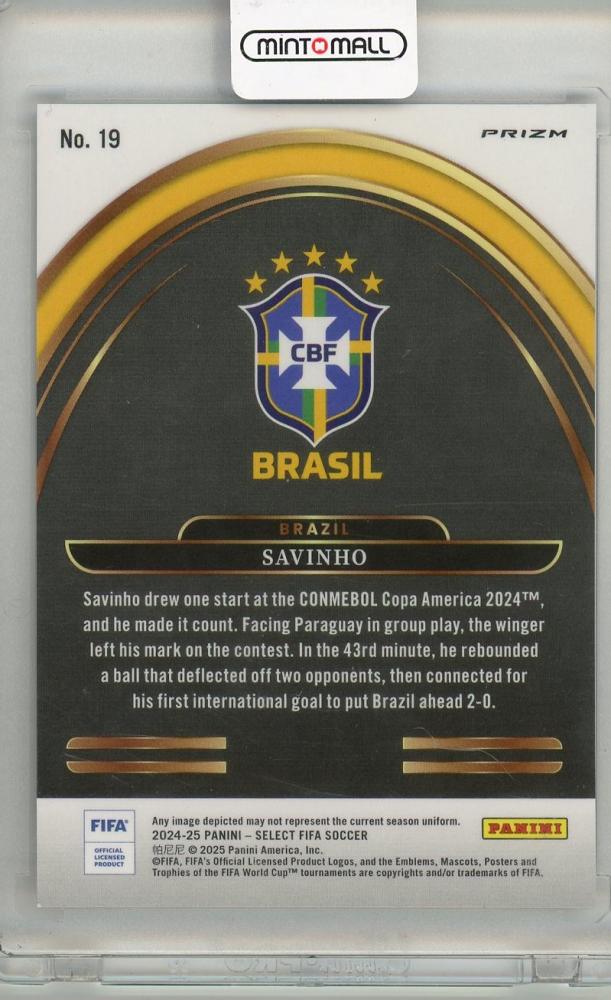 2024-25 PANINI SELECT FIFA Savinho Future Silver Prizm #19 Brasil