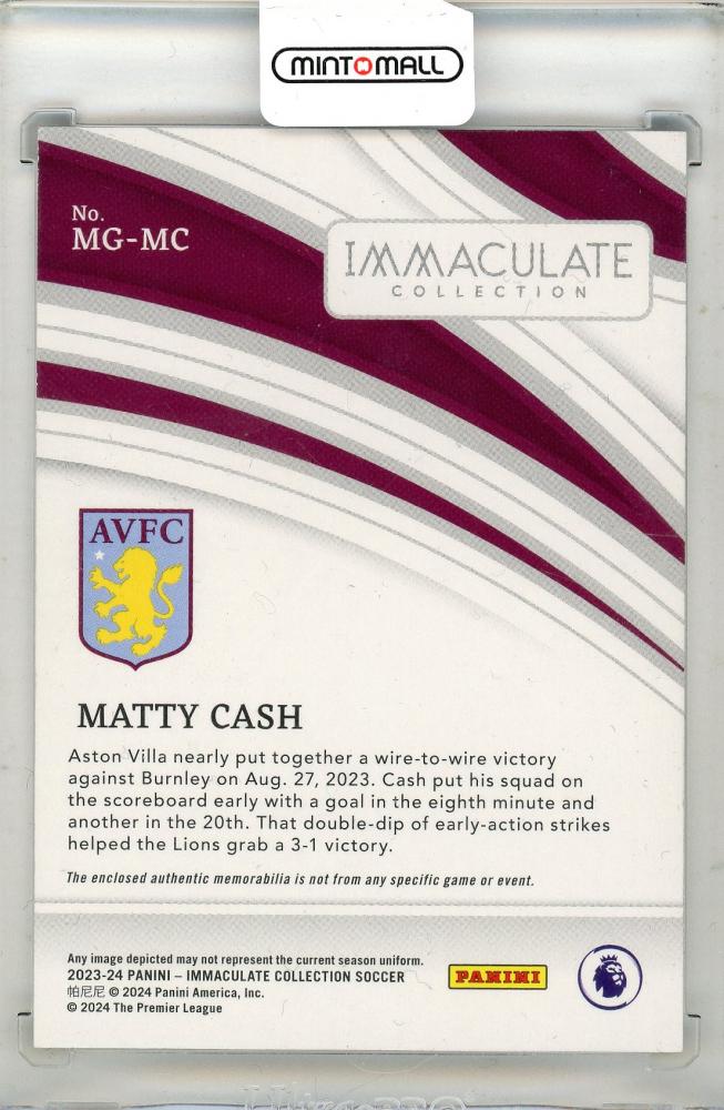 2023-24 Panini-Immaculate Collection Soccer Matty Cash Jersey 12/49