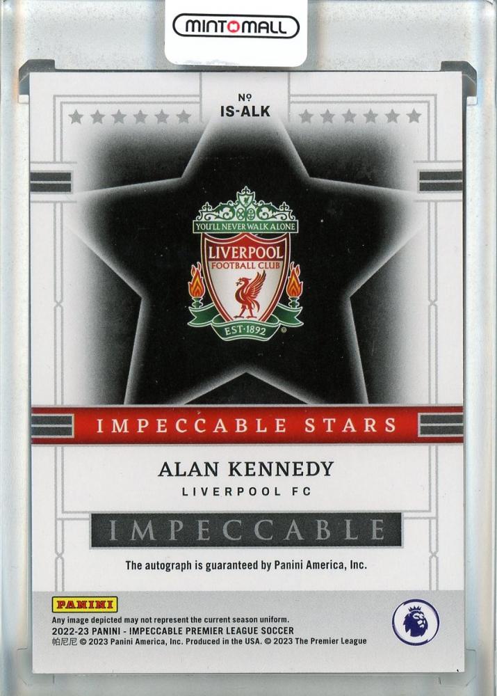 2022-23 Panini Impeccable English Premier League Alan Kennedy Impeccable Stars Autographs #1866/99 Liverpool FC