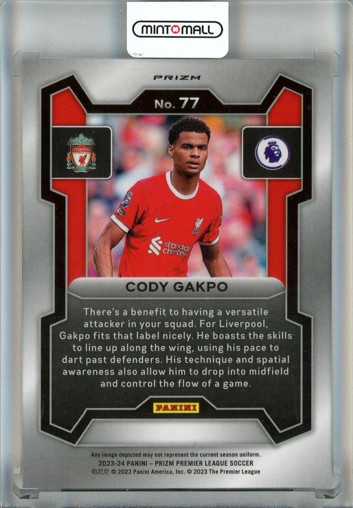 2023-24 Panini Prizm English Premier League Cody Gakpo Orange Hyper #77 Liverpool FC