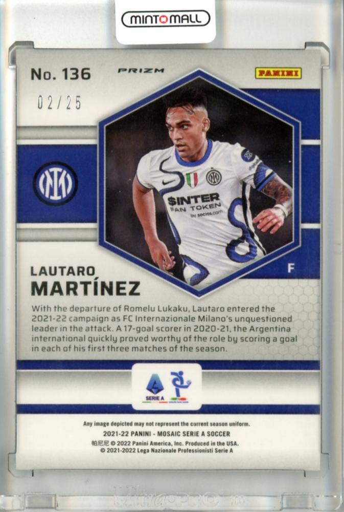 2021-22 Panini Mosaic Serie A Lautaro Martinez #136 Mosaic Pink02/25