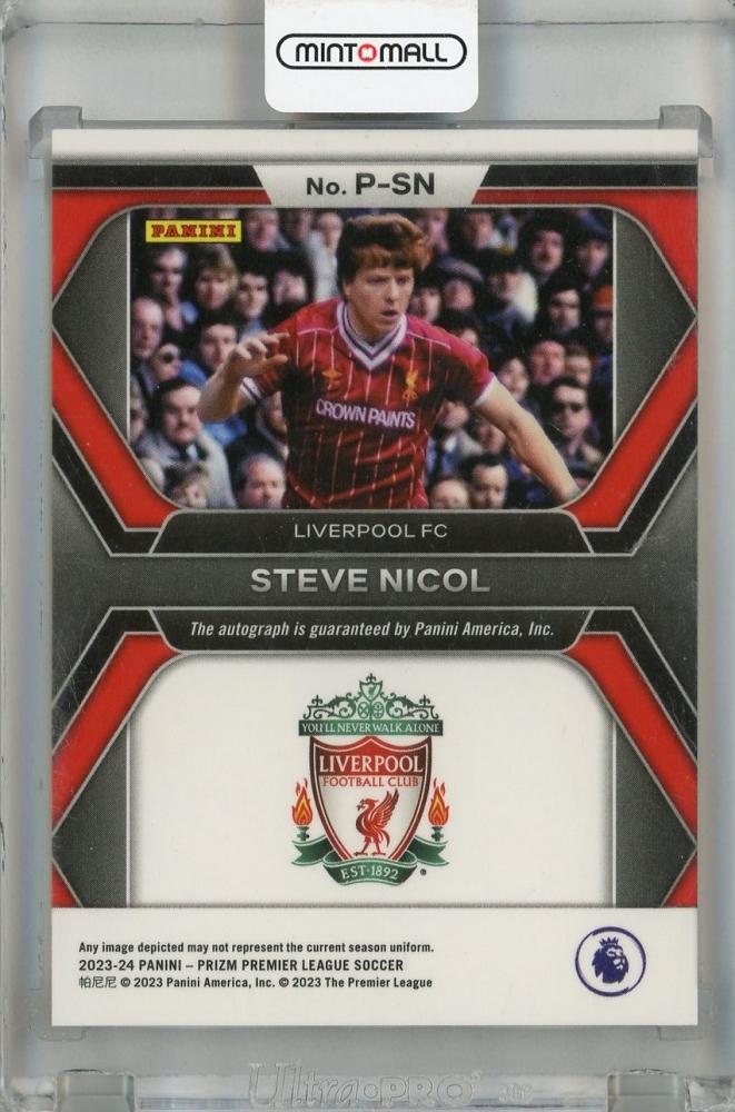 2023-24 Panini Prizm Premier League Steve Nicol Penmanship #15 Auto Liverpool FC