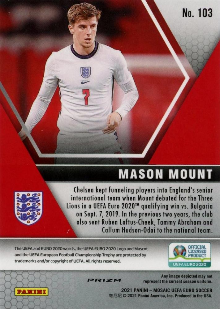 2020-21 Panini Mosaic UEFA Euro Mason Mount Mosaic trading card number 103