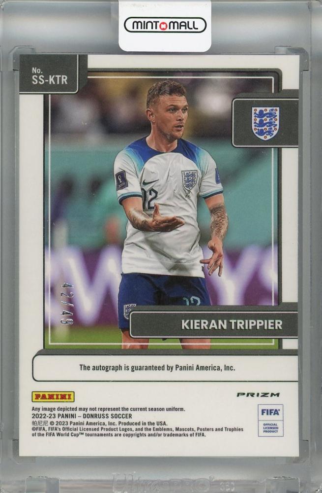 2022-23 Panini Donruss Soccer FIFA Kieran Trippier Signature Series Blue #33 Auto 42/49 England