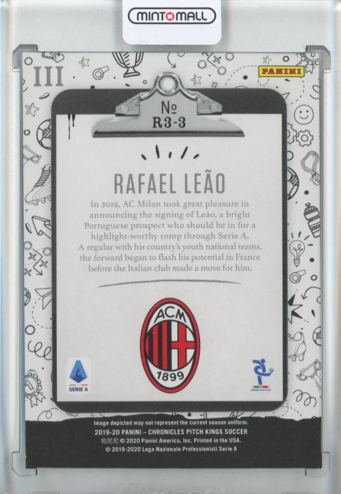 2019-20 Panini Chronicles Pitch Kings Soccer Rafael Leao Rookies