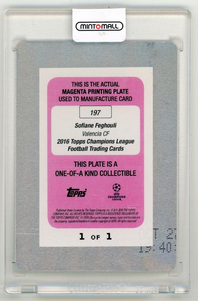 2015-16 TOPPS UEFA Champions League Showcase Printing Plates Magenta Sofiane Feghouli 1/1