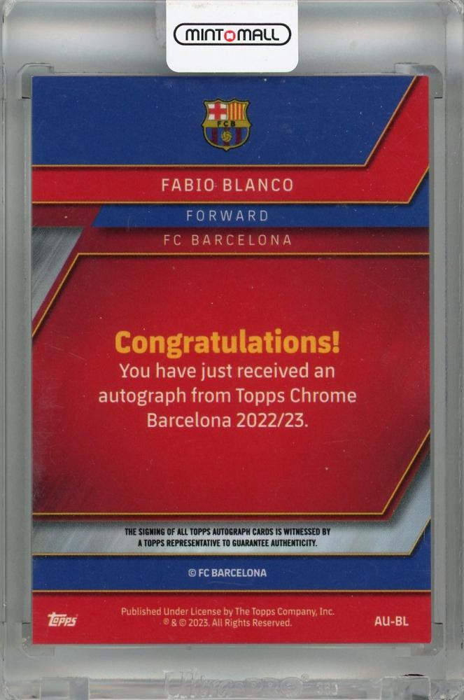 2022-23 FC Barcelona Topps Chrome Fabio Blanco Autographs #AU-BL