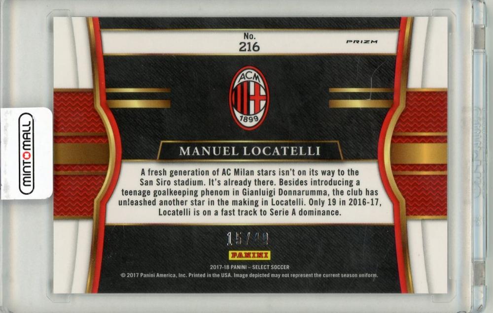2017-18 PANINI SELECT Manuel Locatelli #216 Field Level RED 15/49 AC Milan