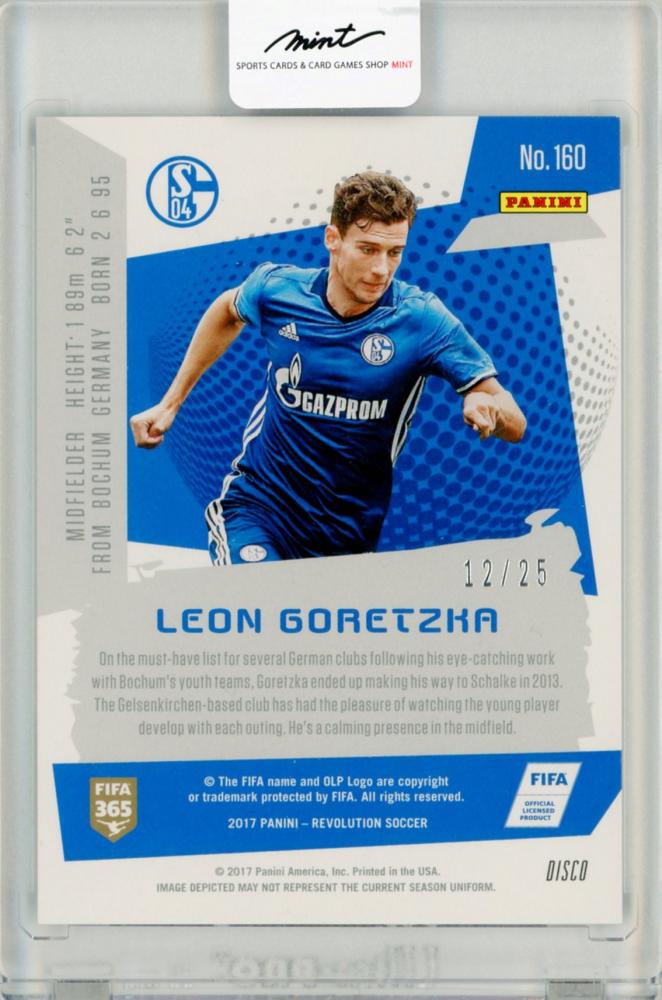 2017 Panini Revolution Leon Goretzka Disco soccer trading card #160 numbered 12 of 25