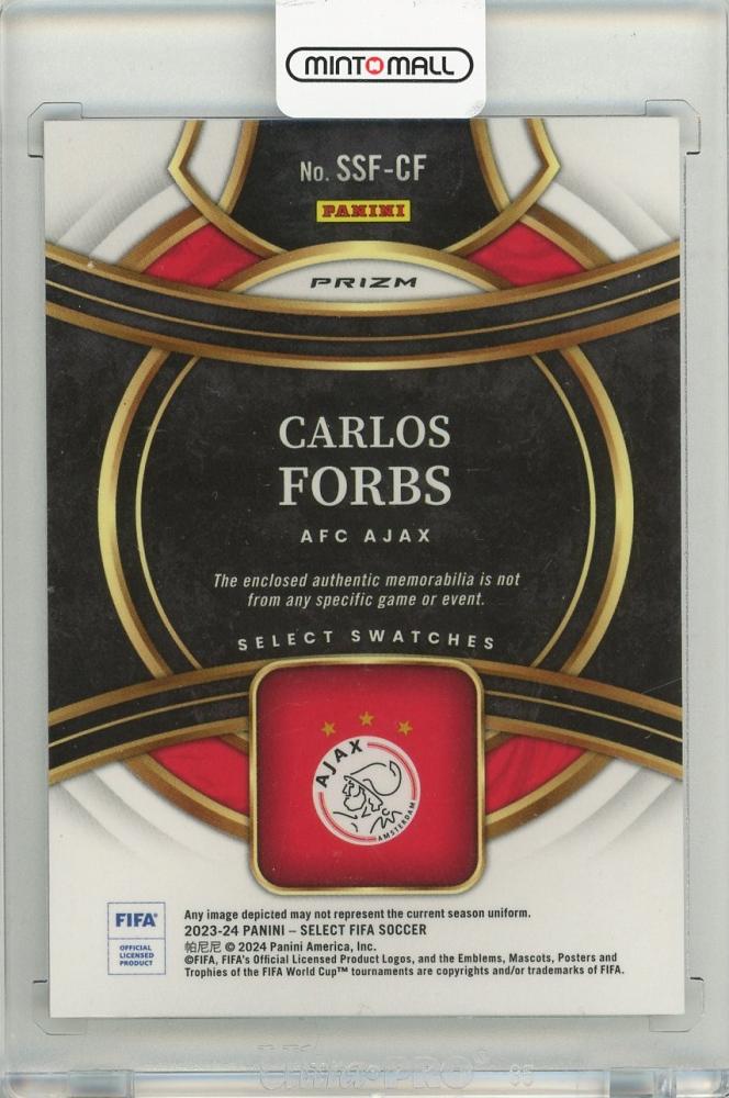 2023-24 PANINI Select FIFA Carlos Forbs Select Swatches #27 AFC AJAX