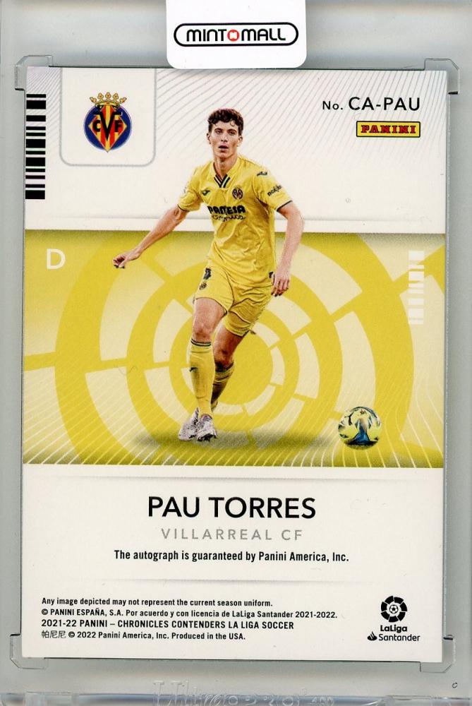 2021-22 PANINI Chronicles La Liga Pau Torres Contenders Autographs #2005/89 Villarreal CF
