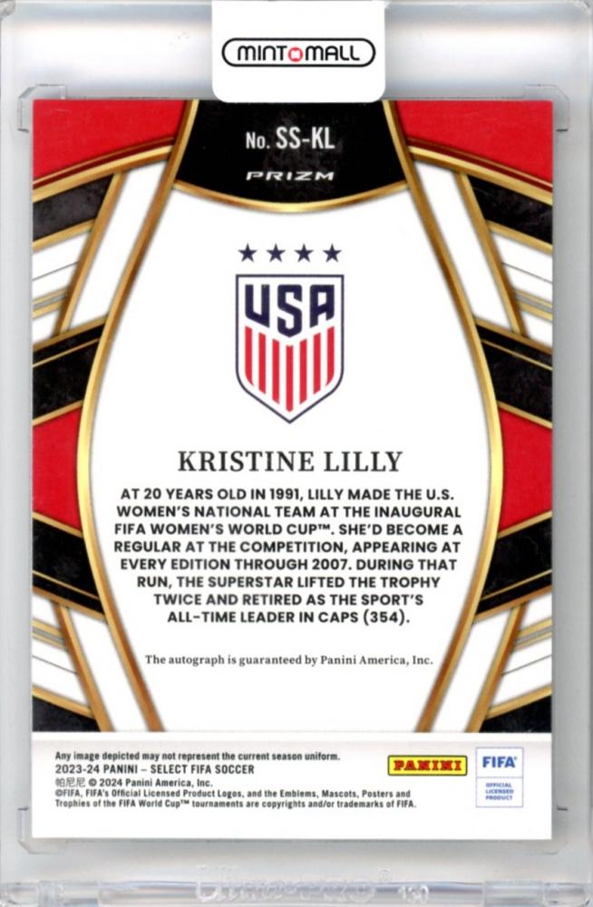 2023-24 Panini Select Fifa Kristine Lilly #SS-KL Select Signatures Red United States