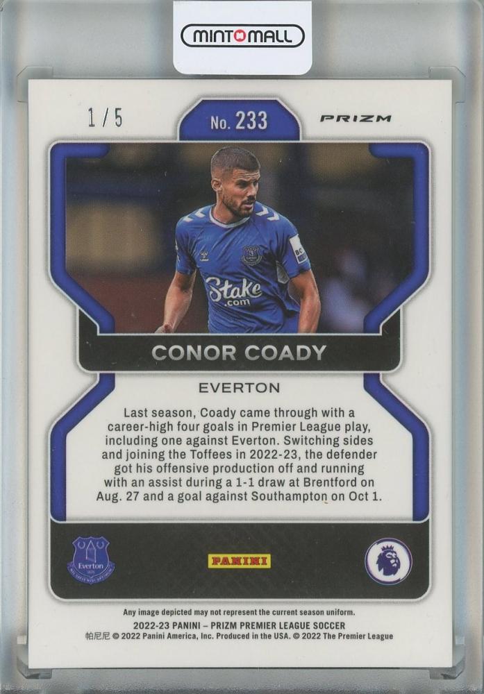 2022-23 Panini Prizm Preimier Conor Coady Choice Green Prizms #233 Everton