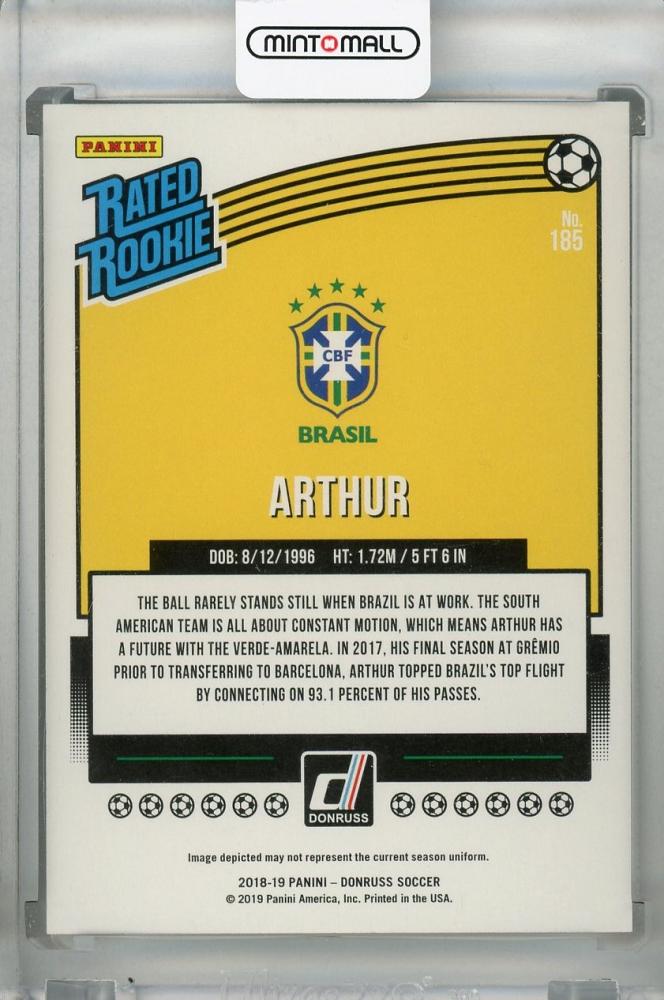 2018-19 Donruss Brazil Arthur Base Gold Parallel version baseball card numbered 41 out of 75
