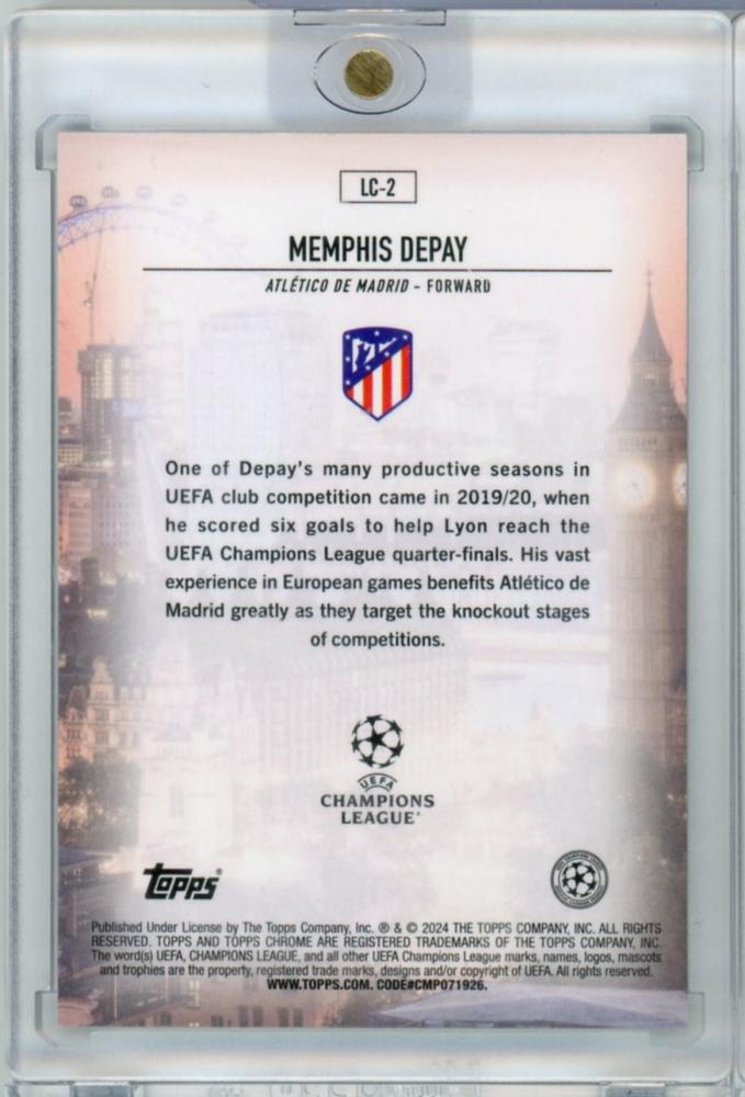 2023-24 Topps Chrome Memphis Depay Atletco Madrid