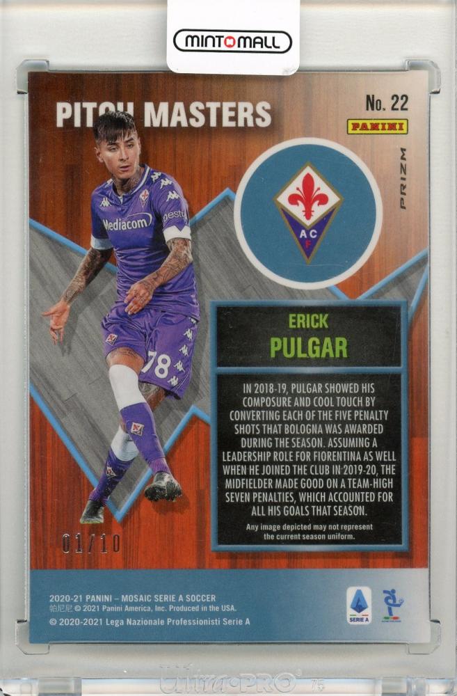 2020-21 Panini Mosaic Serie A soccer Erick Pulgar Pitch Masters Gold Mosaic1/10 ACF Fiorentina