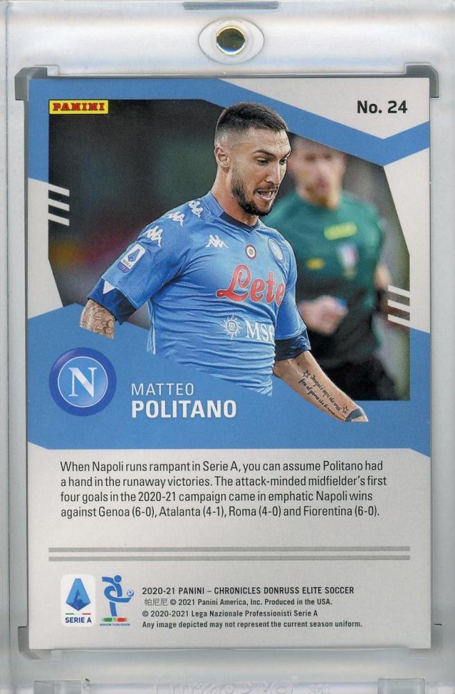 2020-21 Panini Chronicles SSC Napoli Matteo Politano Elite Serie A Status parallel trading card 06/21