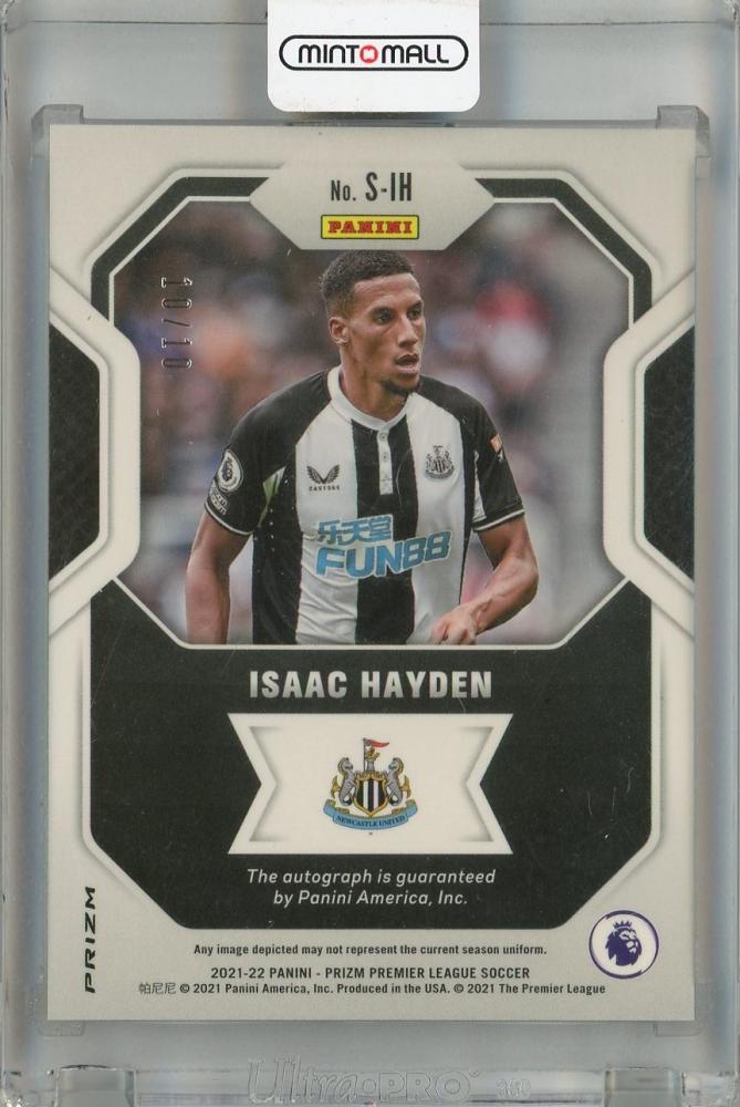 2021-22 Panini Prizm Premier League Isaac Hayden Signatures Gold CHOICE PRIZM #28 Auto10/10(*last number) Newcastle United