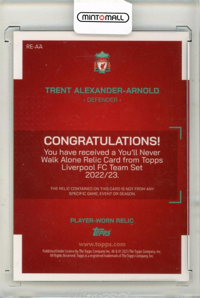 2022-23 Topps Liverpool FC Team Set Trent Alexander-Arnold Jersey