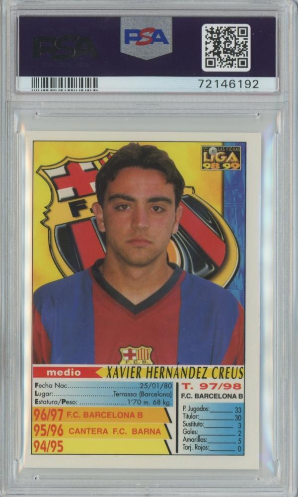 1998-99 Mundicromo Las Fichas de la Liga Xavier Hernandez Creus RC/#16PSA7 FC Barcelona