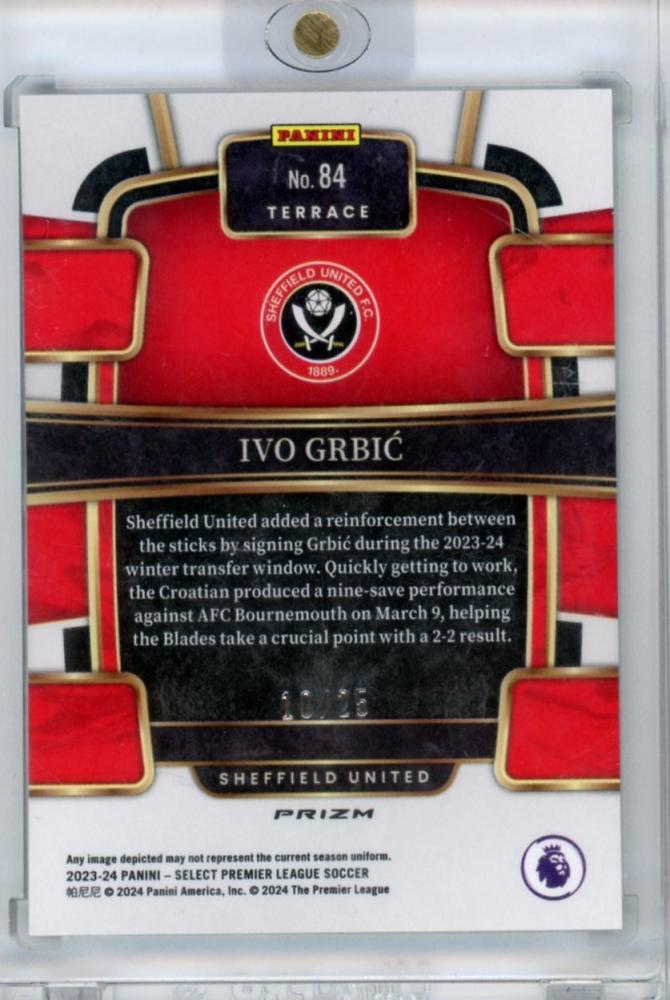 2023-24 PANINI SELECT PREMIER LEAGUE Ivo Grbic 10/25 Sheffield United