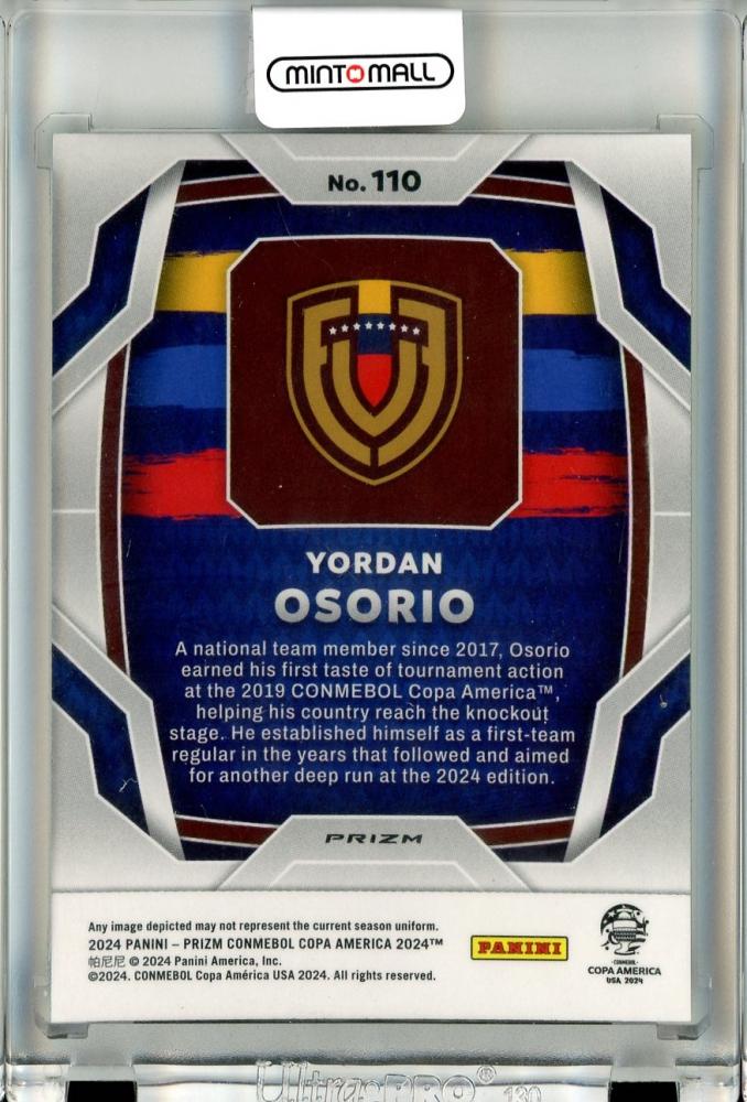 2024 Panini Prizm Copa America Vordan Osorio #110 RC Prisms Green Wave Venezuela