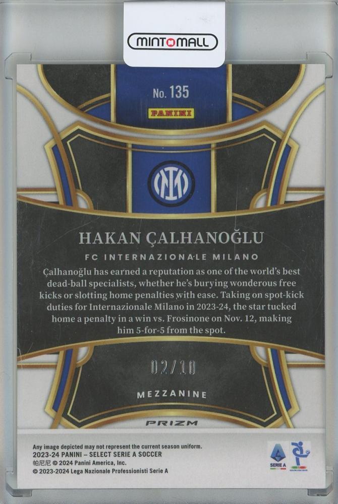 2023-24 Select Serie A Hakan Calhanoglu Gold #13502/10 FC Internazionale Milano
