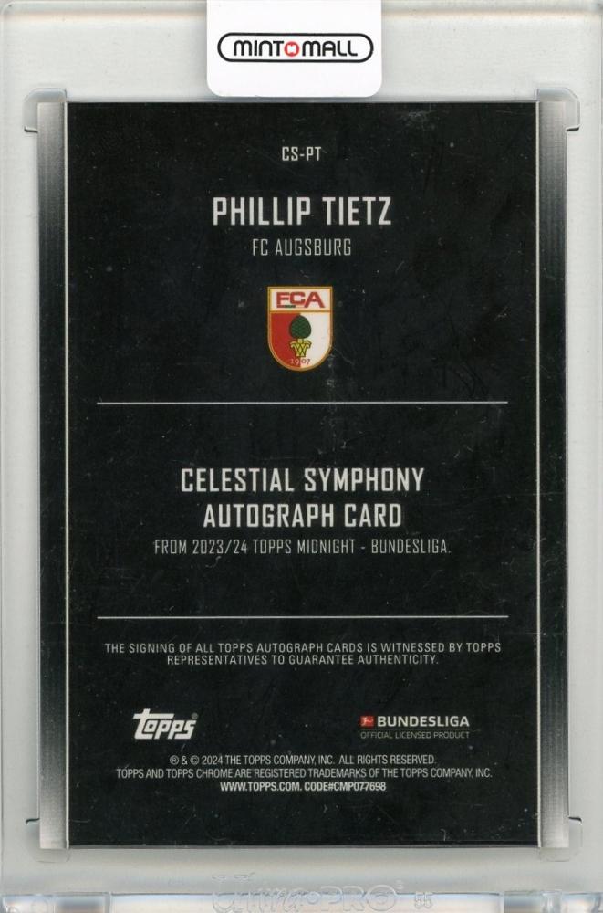 2023-24 TOPPS Midnight Bundesliga Phillip Tietz Celestial Symphony Autographs Parallel #CSPT FC Augsburg