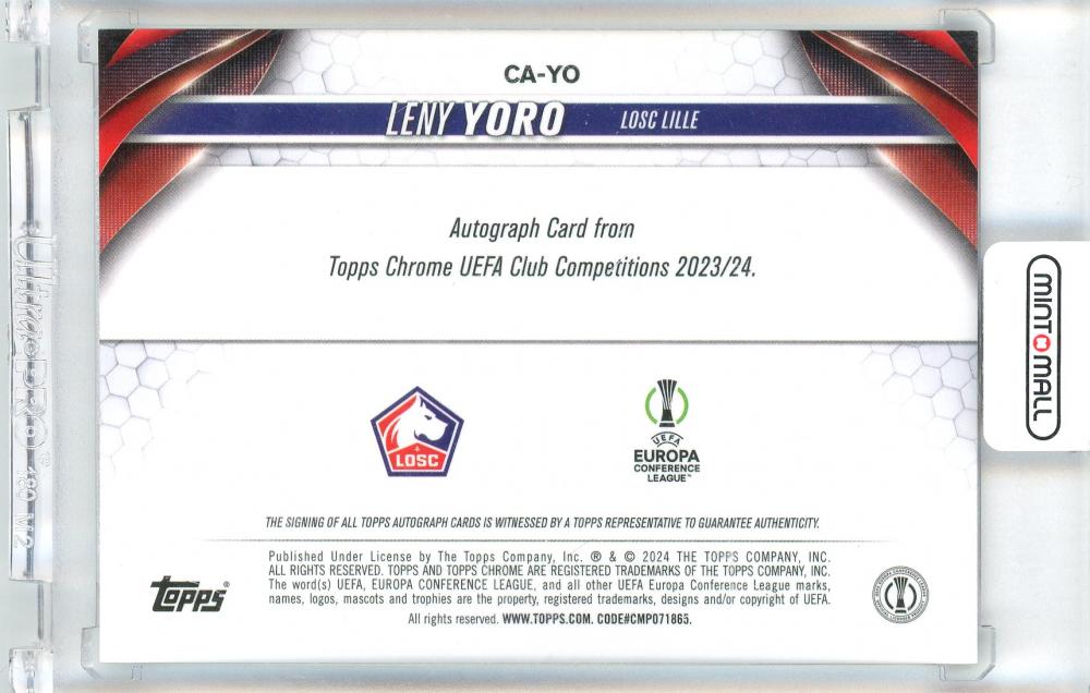 2023-24 Topps Chrome UEFA Leny Yoro Autographs / RC