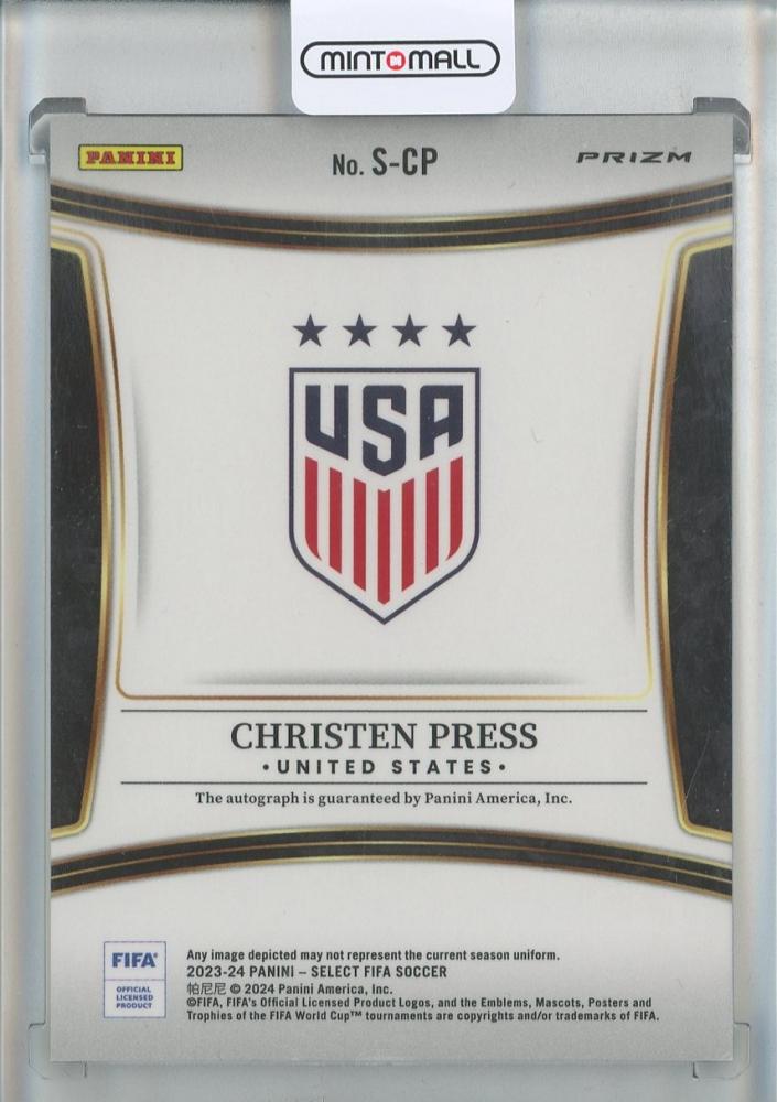 2023-24 Panini Select FIFA Christen Press Auto #S-CP United States