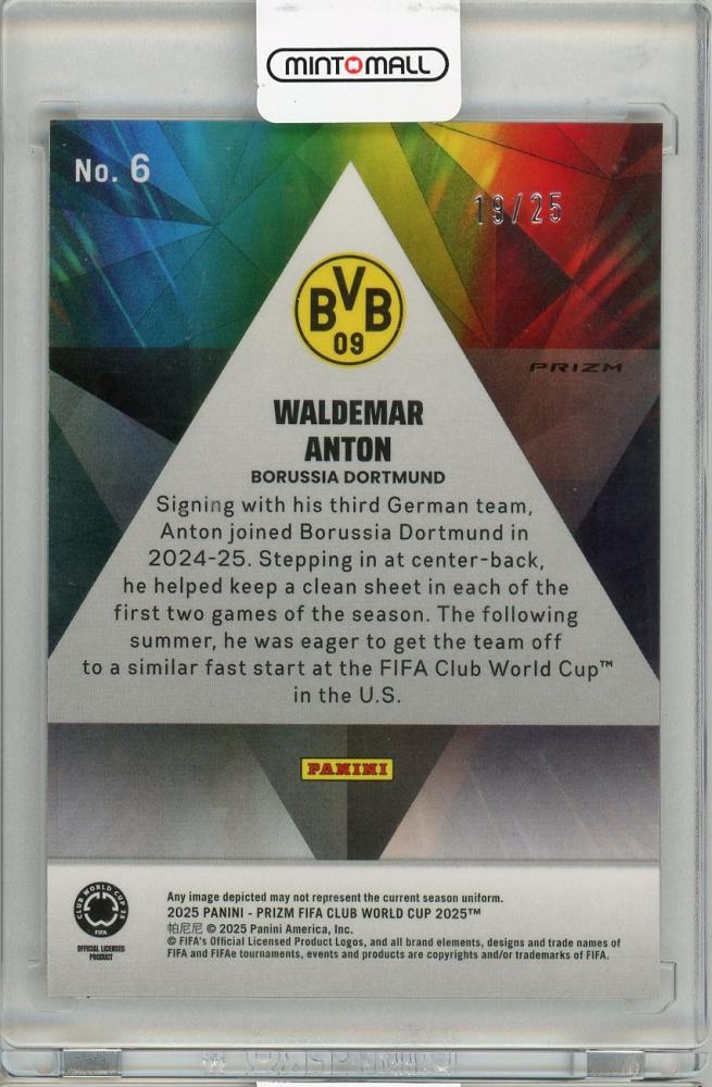 2025 PANINI CLUB WORLD CUP Waldemar Anton PRIZMATIC#619/25 Borussia Dortmund