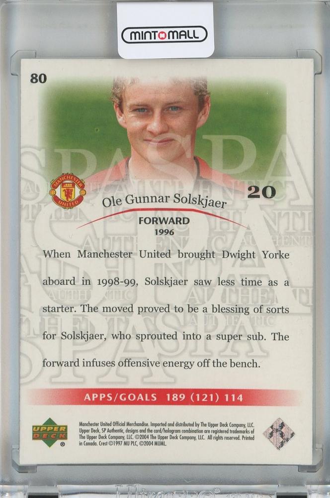 2004 Upper Deck SP Authentic Ole Gunnar Solskjaer #80083/325 Manchester United