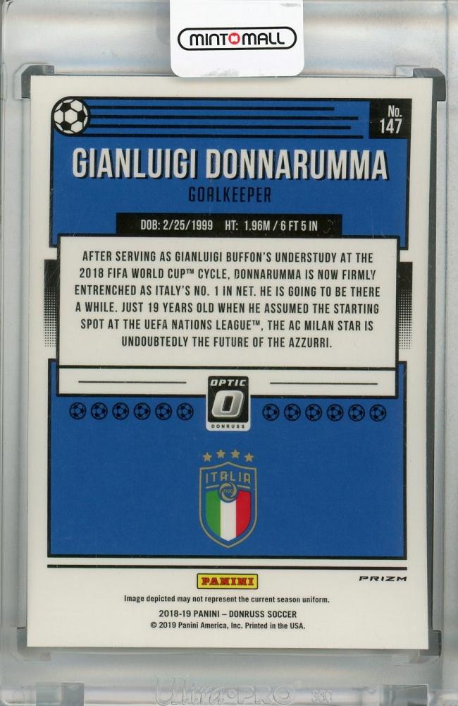 2018-19 Donruss Italy Gianluigi Donnarumma Base Optic Holo Parallel collectible card