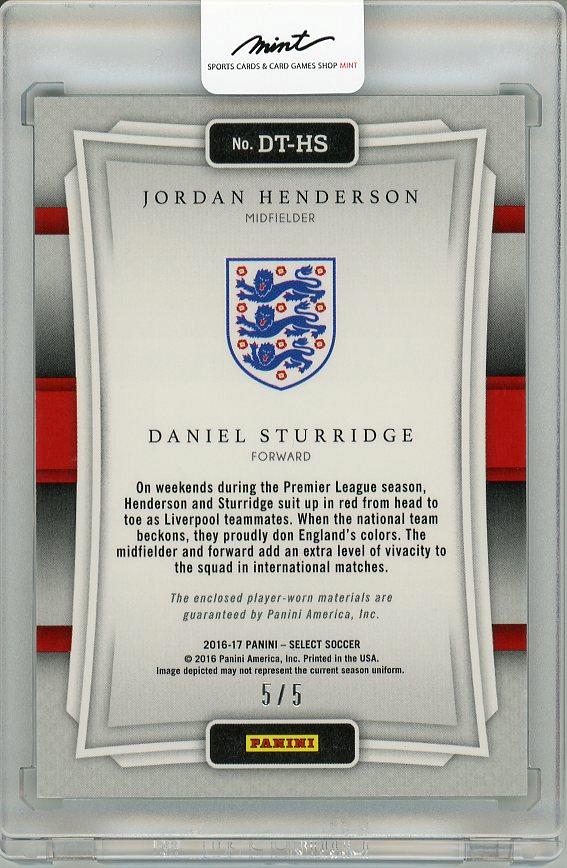 2016-17 PANINI Select Jordan Henderson & Daniel Sturridge Player Worn Materials 5/5