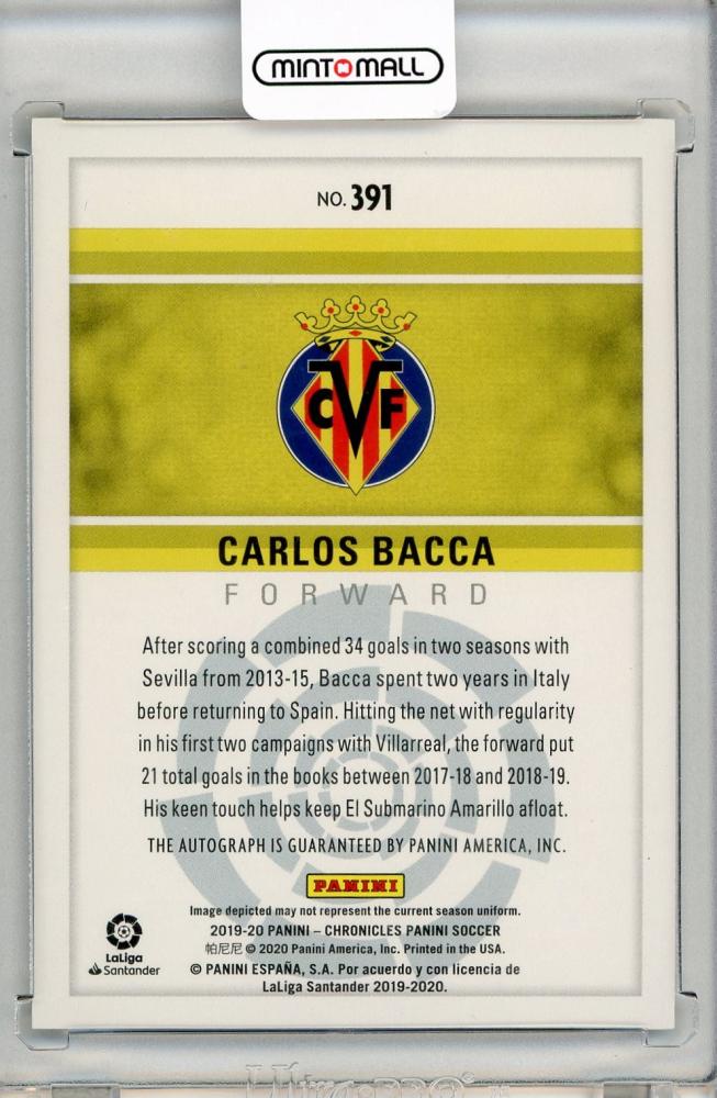 2019-20 Panini Chronicles Soccer Carlos Bacca Signatures 289/300 Villarreal CF