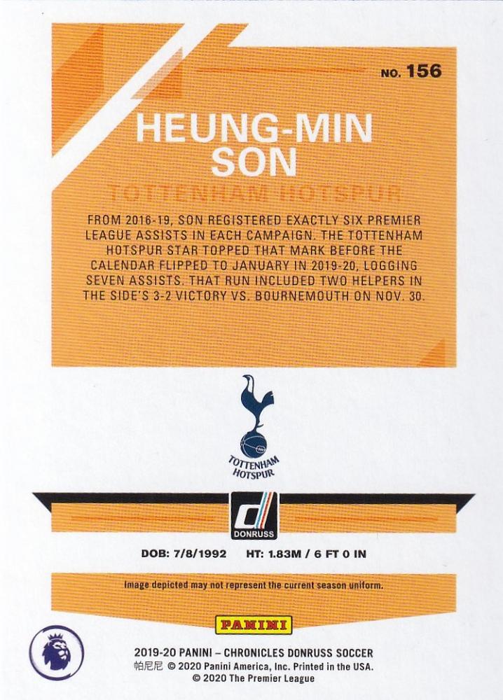 2019-20 Panini Chronicles Heung-Min Son Tottenham Hotspur Base Donruss Premier League Blue Parallel card 06 of 75