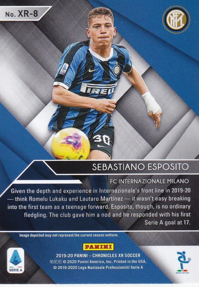 2019-20 Panini Chronicles Sebastiano Esposito FC Internazionale Milano XR Rookies Green Parallel trading card