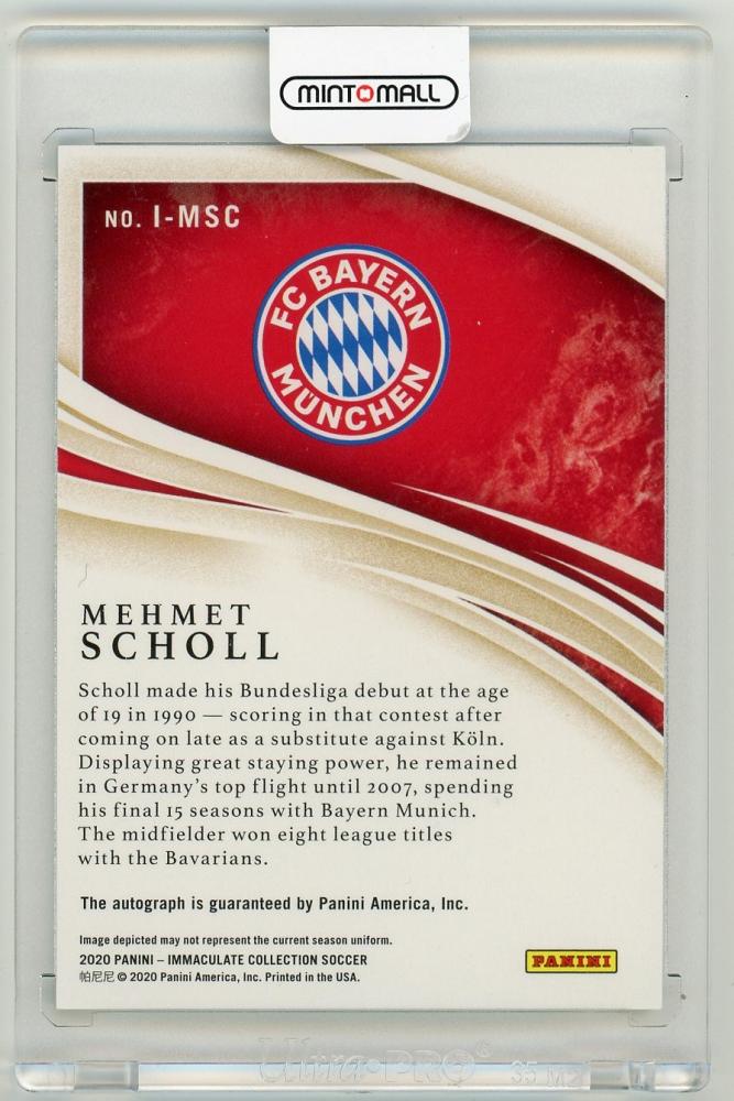2020 Panini Immaculate Collection Mehmet Scholl Ink Sapphire Parallels24/25 FC Bayern Munich