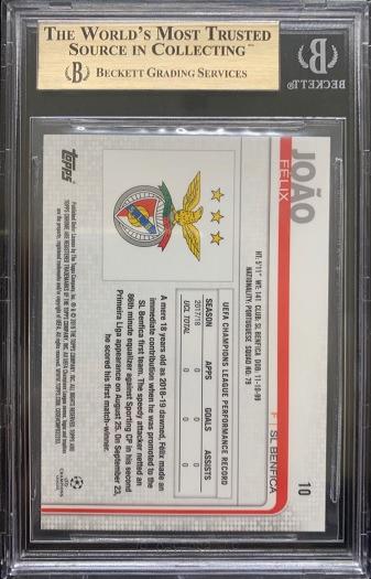 2018-19 Topps Chrome UEFA Champions League graded Joao Felix base card from SL Benfica