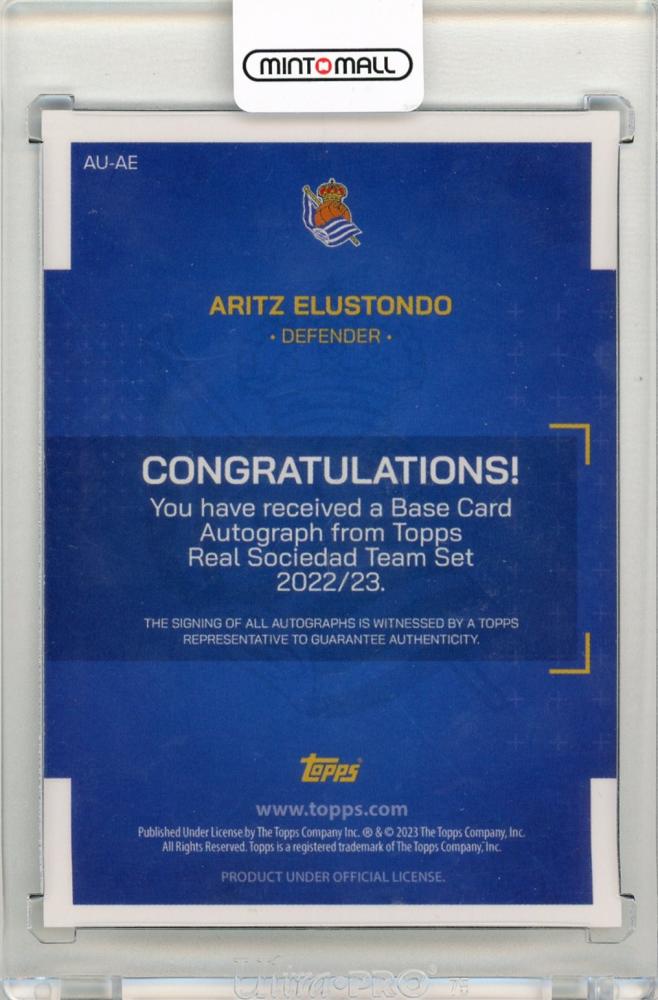 2022-23 TOPPS Real Sociedad de Fútbol Official Team Set Aritz Elustondo Autographs Real Sociedad