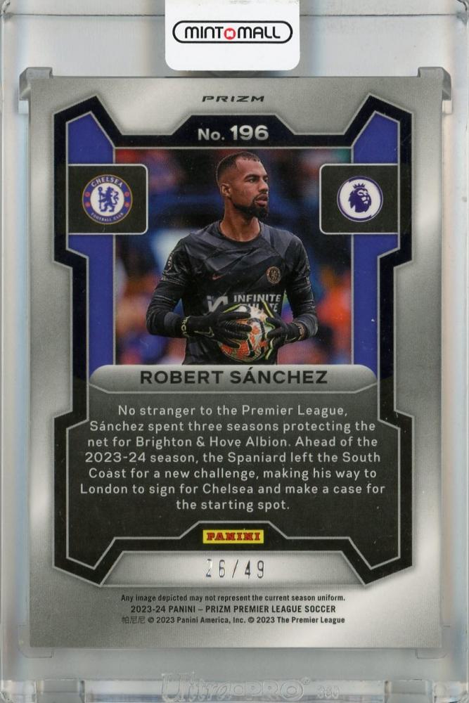 2023-24 Panini Prizm Premier League Robert Sanchez Breakaway Prizms Red #196 *minor dent on back 26/49 Chelsea FC