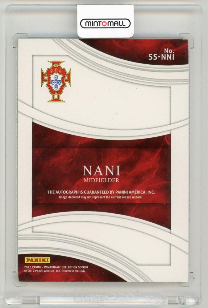2017 Panini Immaculate Collection Nani Shadowbox Signatures(ON CARD)50/65 Portugal