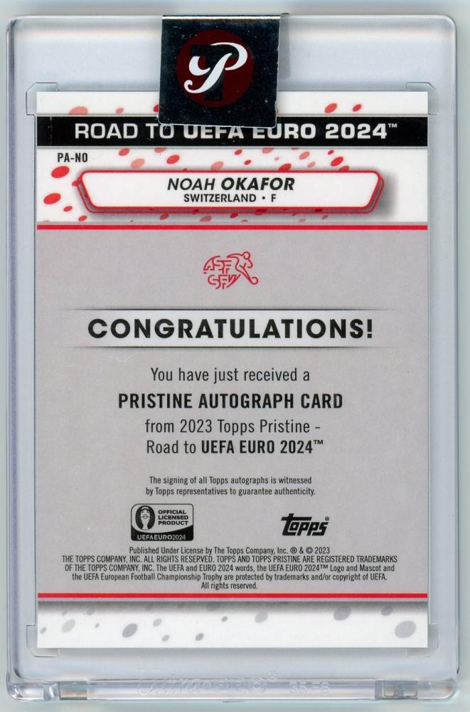 2023 Topps Pristine Road to Euro 2024 Noah Okafor AutographsPA-NO Switzerland