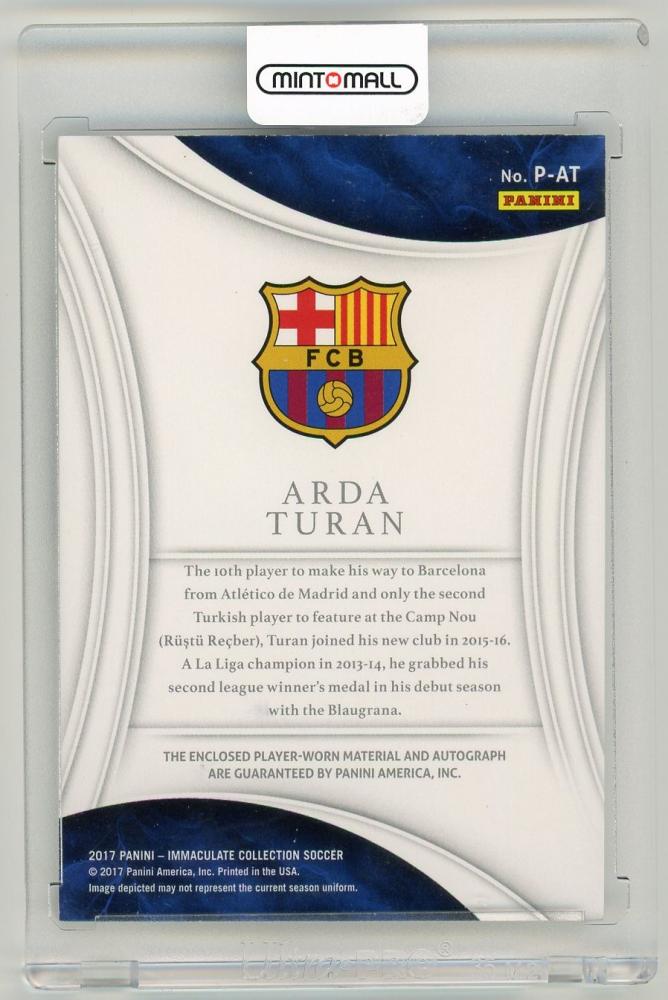 2017 Panini Immaculate Collection Arda Turan Patch Autographs(ON CARD)63/65 FC Barcelona